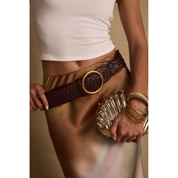 12th Tribe Hazel Brown Braided Belt Size M/LM/L - Picture 3 of 3